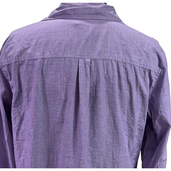 Coldwater Creek Button Up Shirt Embroidered Paisley Cuffs Size Large Purple - Picture 4 of 12